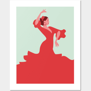 Beautiful Spanish flamenco dancer Posters and Art